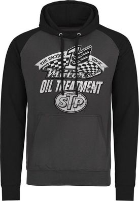 STP Oil Treatment Distressed Baseball Hoodie Dark-Grey-Black