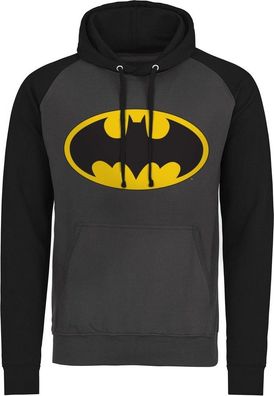 Batman Signal Logo Baseball Hoodie Dark-Grey-Black