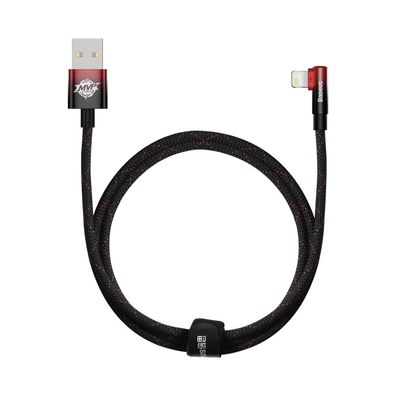 Baseus MVP 2 Winkelkabel mit seitlichem USB / Lightning Stecker 1m 2.4A rot (CAVP0