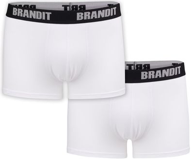 Brandit Boxershorts Logo 2er Pack in White+White