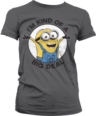 Minions I'm Kind Of A Big Deal Girly Tee Damen T-Shirt Dark-Grey