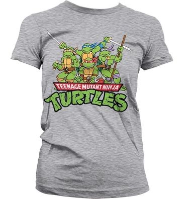 Teenage Mutant Ninja Turtles Turtles Distressed Group Girly T-shirt Damen Heather