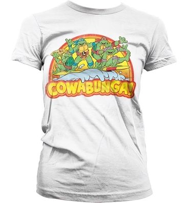 Teenage Mutant Ninja Turtles TMNT Cowabunga Girly T-Shirt Damen White