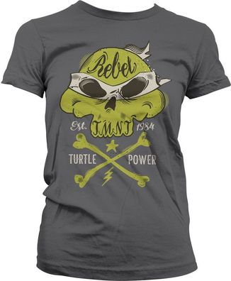 Teenage Mutant Ninja Turtles TMNT Rebel Turtle Power Girly Tee Damen T-Shirt Dark