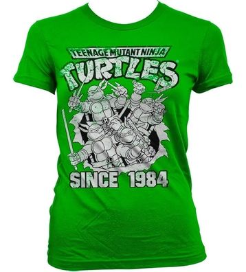 Teenage Mutant Ninja Turtles TMNT Distressed Since 1984 Girly Tee Damen T-Shirt Green