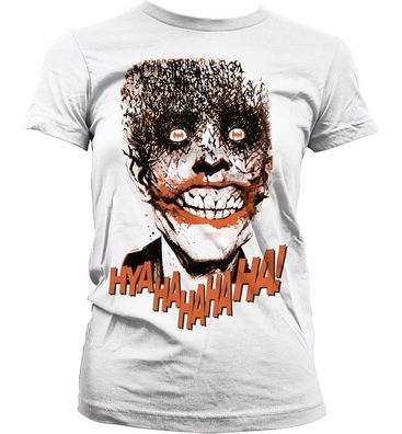 Batman Joker HyaHaHaHa Girly T-Shirt Damen White