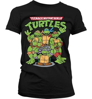 Teenage Mutant Ninja Turtles TMNT Group Girly T-Shirt Damen Black