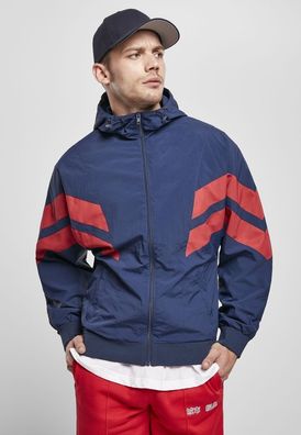 Urban Classics Trainingsjacke Crinkle Panel Track Jacket Darkblue/Cityred