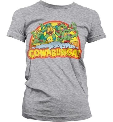 Teenage Mutant Ninja Turtles TMNT Cowabunga Girly T-Shirt Damen Heather-Grey