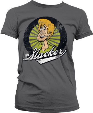 Scooby Doo Shaggy The Slacker Girly Tee Damen T-Shirt Dark-Grey