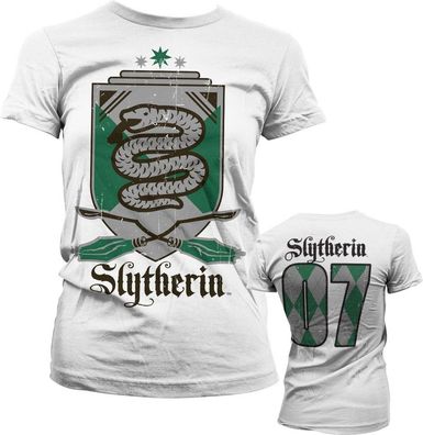 Harry Potter Slytherin 07 Girly Tee Damen T-Shirt White