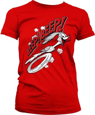 Looney Tunes BEEP BEEP Girly Tee Damen T-Shirt Red