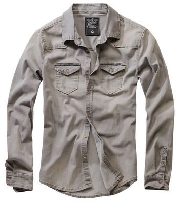 Brandit Hemd Riley Denimshirt in Denim Grey