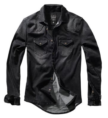 Brandit Hemd Riley Denimshirt in Black