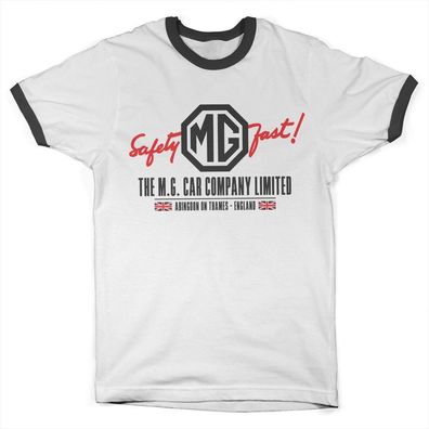 The MG Cars Co. England Ringer Tee T-Shirt White-Black