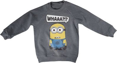 Minions Whaaa?!? Kids Sweatshirt Kinder Dark-Heather