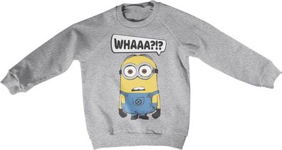 Minions Whaaa?!? Kids Sweatshirt Kinder Heather-Grey