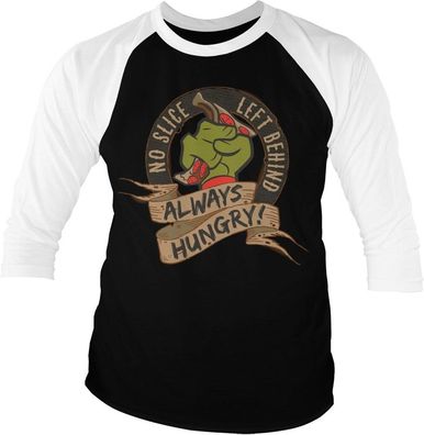 Teenage Mutant Ninja Turtles TMNT No Slice Left Behind Baseball 3/4 Sleeve Tee T-S