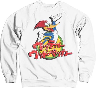 Woody Woodpecker Washed Japanese Logo Sweatshirt White