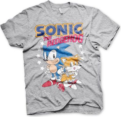 Sonic The Hedgehog Sonic & Tails T-Shirt Heather-Grey