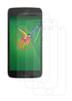 3x Motorola Moto G5 Plus Displayschutzfolie Schutzfolie Displayfolie Anti Reflex Matt