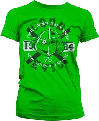 Teenage Mutant Ninja Turtles TMNT Good VS Evil Girly Tee Damen T-Shirt Green