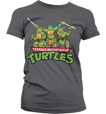 Teenage Mutant Ninja Turtles Turtles Distressed Group Girly T-shirt Damen Dark-Grey