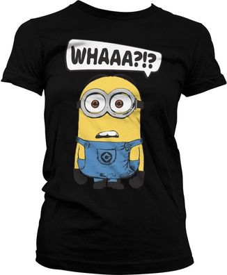 Minions Whaaa?!? Girly Tee Damen T-Shirt Black