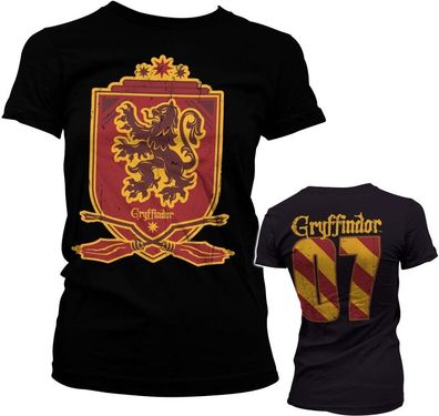 Harry Potter Gryffindor 07 Girly Tee Damen T-Shirt Black