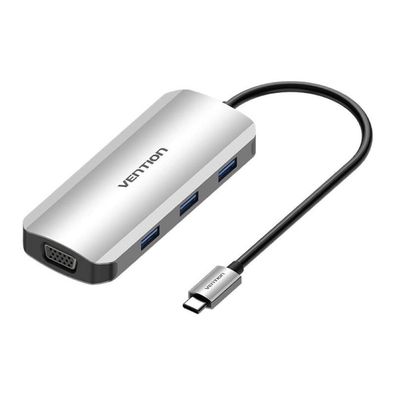 USB-C Dockingstation auf HDMI - Adapter - VGA, 3x USB 3.0, PD 0,15m (grau)