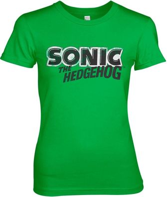 Sonic The Hedgehog Classic Logo Girly Tee Damen T-Shirt Green