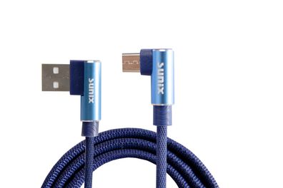 Sunix 2A Micro-USB Ladekabel 90 Grad Winkelstecker 3 Meter Datenkabel Datentransfe