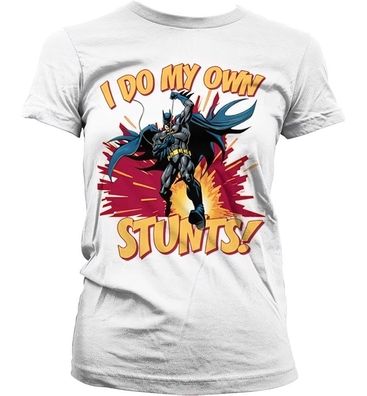 Batman I Do My Own Stunts Girly Tee Damen T-Shirt White