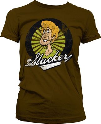 Scooby Doo Shaggy The Slacker Girly Tee Damen T-Shirt Brown