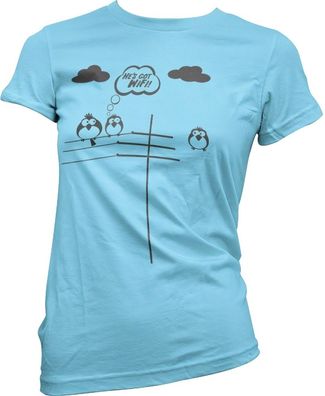 Hybris He's Got WiFi Girly T-Shirt Damen Skyblue
