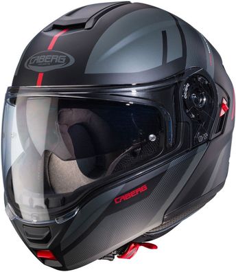 Caberg Motorrad Klapphelm Levo X Manta Matt-Schwarz/Anthrazit-Rot