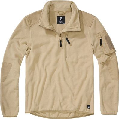 Brandit Herren Fleecepullover Fleece Troyer Ripstop Camel