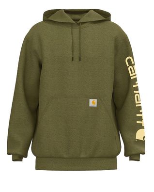 Carhartt Sleeve Logo Hooded Sweatshirt True Olive Heather