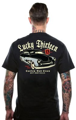 Lucky 13 T-Shirt Custom Clean Black