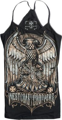 WCC West Coast Choppers Female Shirt Top Eagle Crest Praga Black