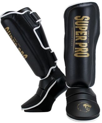 Super Pro Combat Gear Schienbeinschoner Protector SE Schwarz/Gold/Weiß