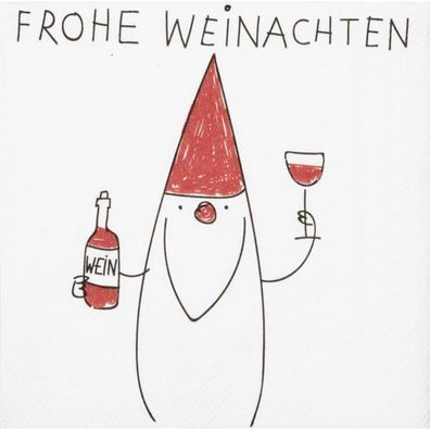 Dining Cocktailservietten Frohe Weihnachten Santa 25x25, 90035 20 St