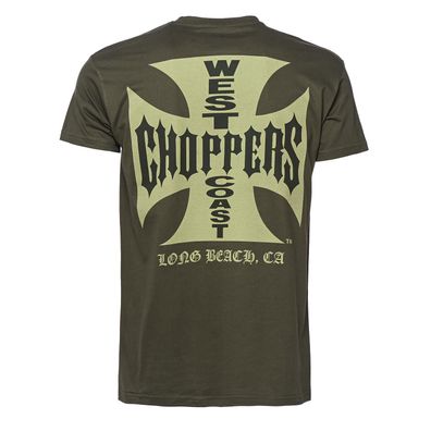 WCC West Coast Choppers T-Shirt Iron Cross Solid Khaki