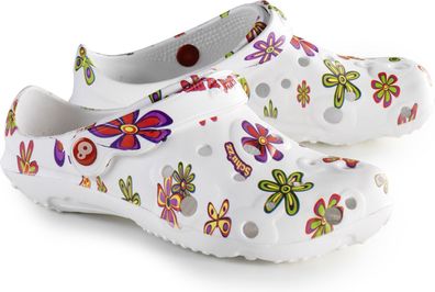 Schu'zz Schuzz Damen Clog Badeschuhe Globule Femme imprimé Pop flower / Mult