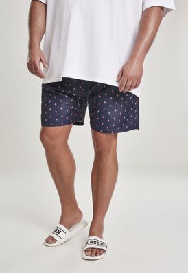 Urban Classics Badehose Pattern Swim Shorts Flamingo