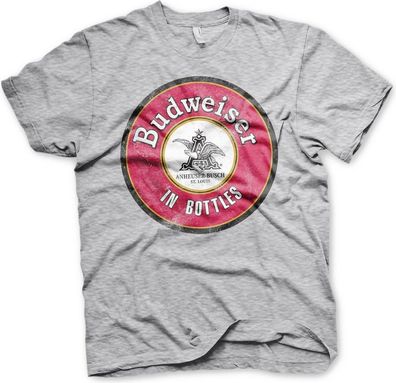 Budweiser In Bottles T-Shirt Heather-Grey