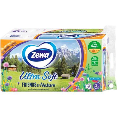 Zewa 39113 Zewa Toilettenpapier Ultra Soft Edition 4-lagig 16 Rollen