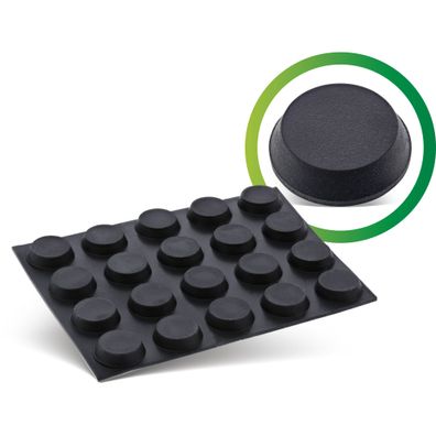 InLine® 59908B InLine® Gummipads, 12mm, 20er Pack, schwarz, flach, selbstklebend