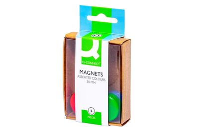 Q-Connect® KF02041 Haftmagnete - Ø 25 mm, sortiert, 4 Stück