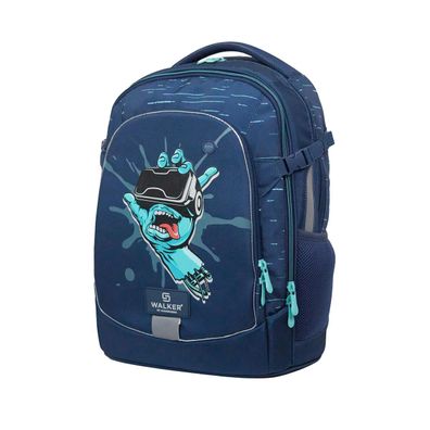 walker® 42010-072 Schulrucksack Fame - Grafitti Hand dark blue